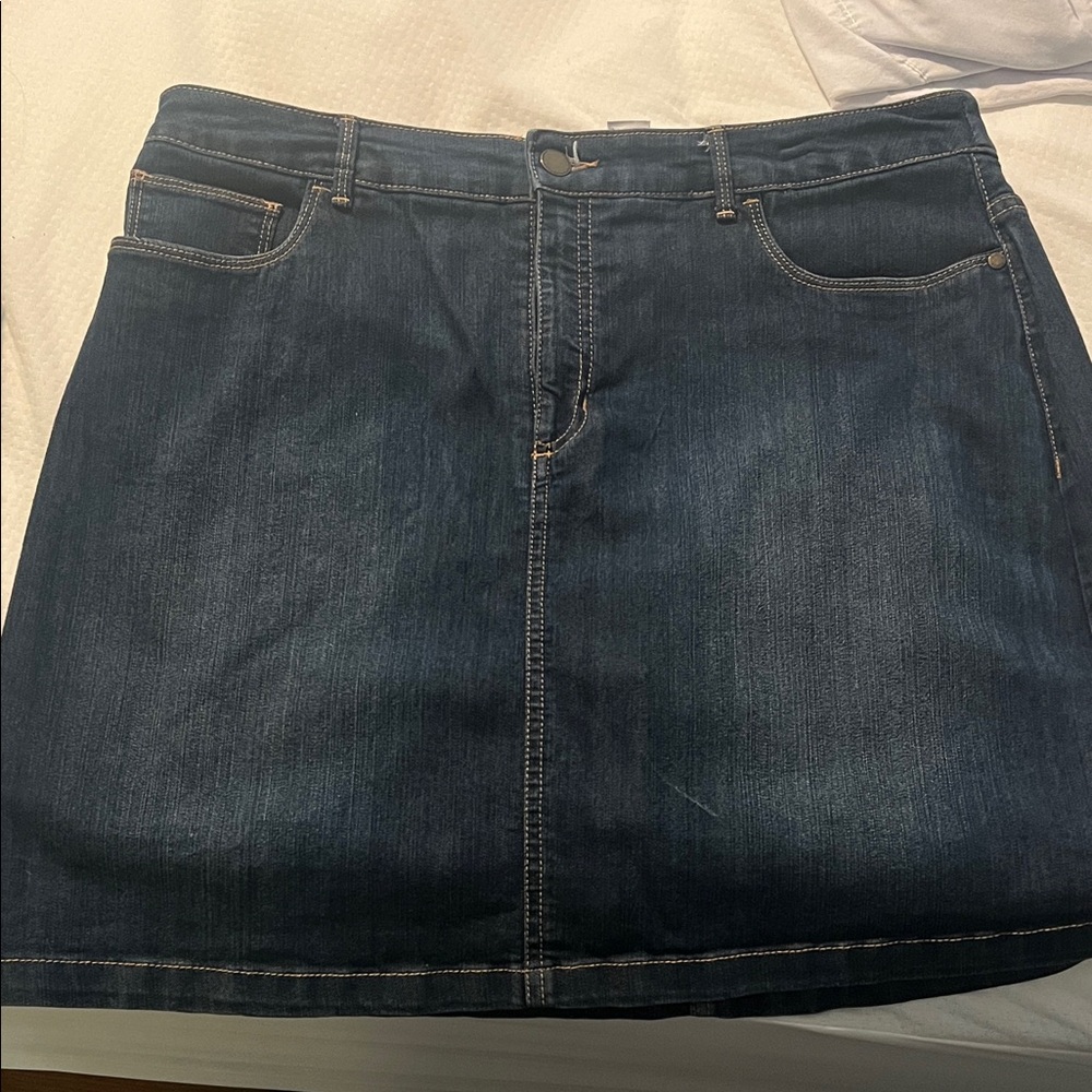 croft & barrow Dark Blue Denim Mini Skirt